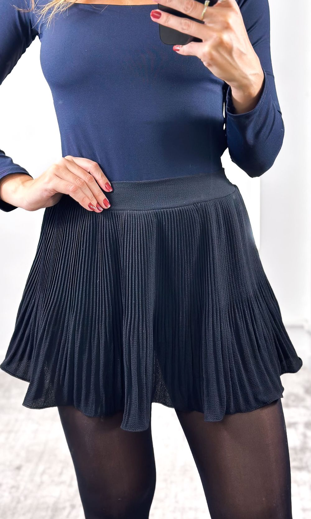 Saia Curta Plissada - Preto - Jack Modas, Moda Feminina e Acessórios 
