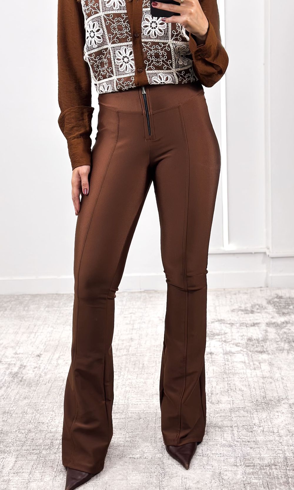 Calça Prada Flare - Marrom