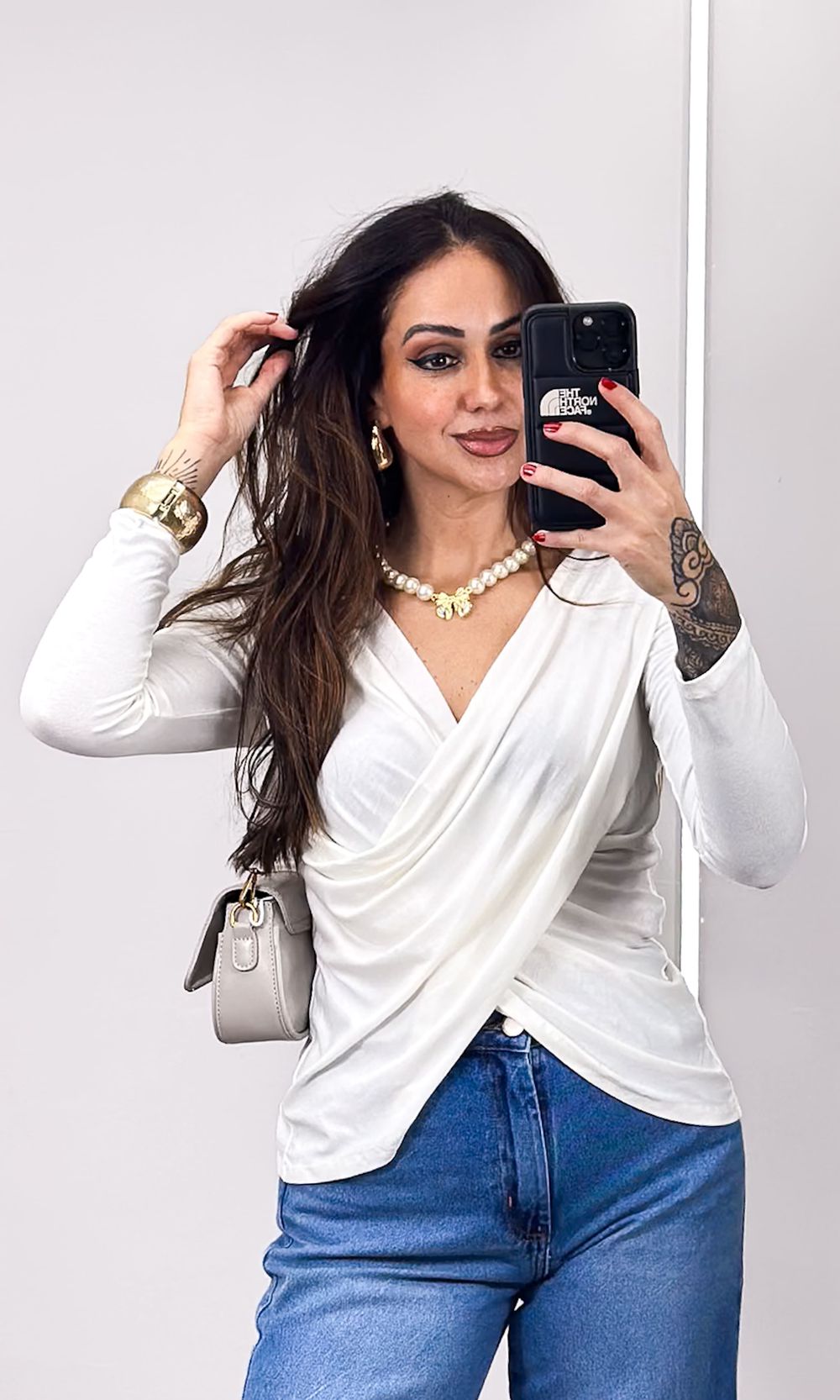 Blusa Malha Drapeada - Off - Jack Modas, Moda Feminina e Acessórios 