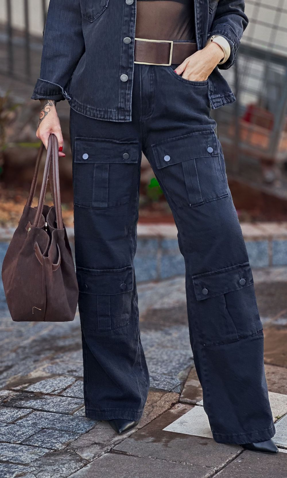 Calça Jeans Cargo Kléa - Preto - Jack Modas, Moda Feminina e Acessórios 