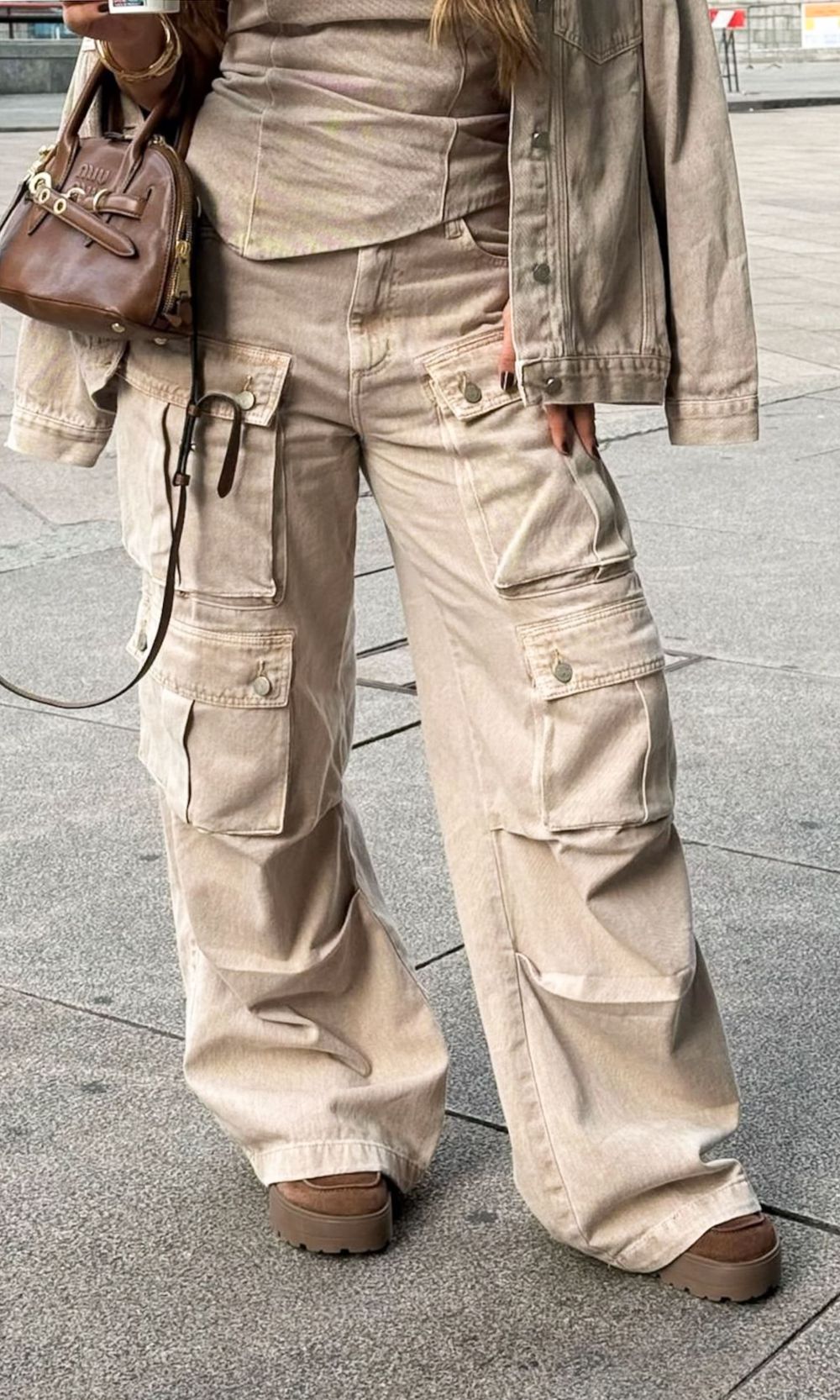 Calça Jeans Cargo Utility - Bege Marmorizado - Jack Modas, Moda Feminina e Acessórios 