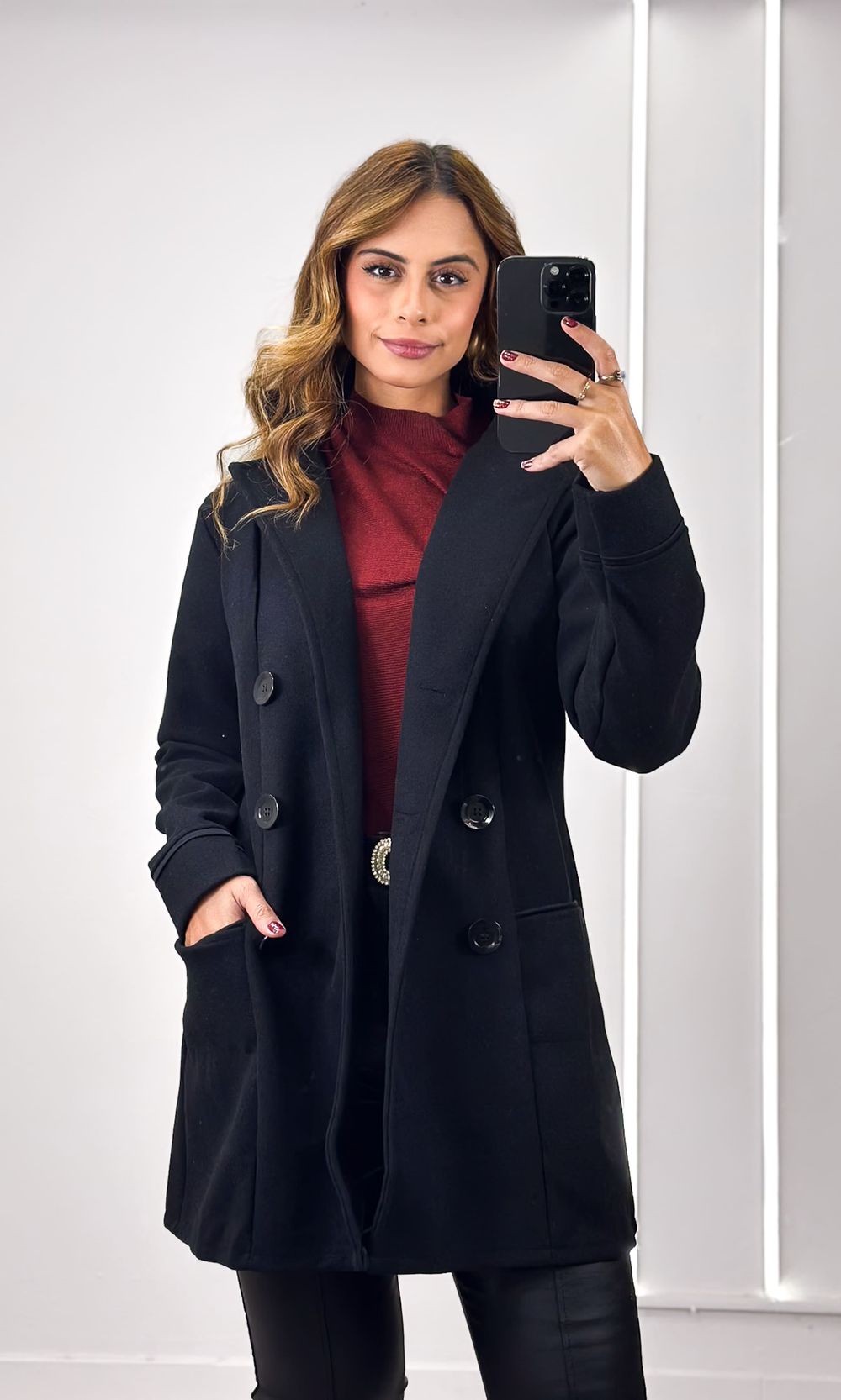 Sobretudo Lã Batida - Preto - Jack Modas, Moda Feminina e Acessórios 