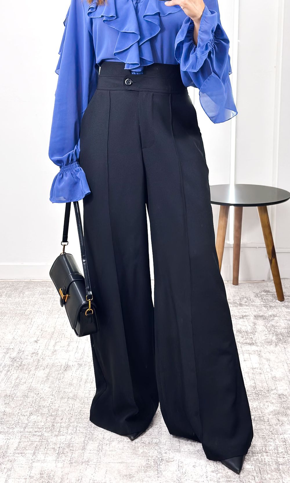 Calça Alfaiataria Cós Largo - Preto