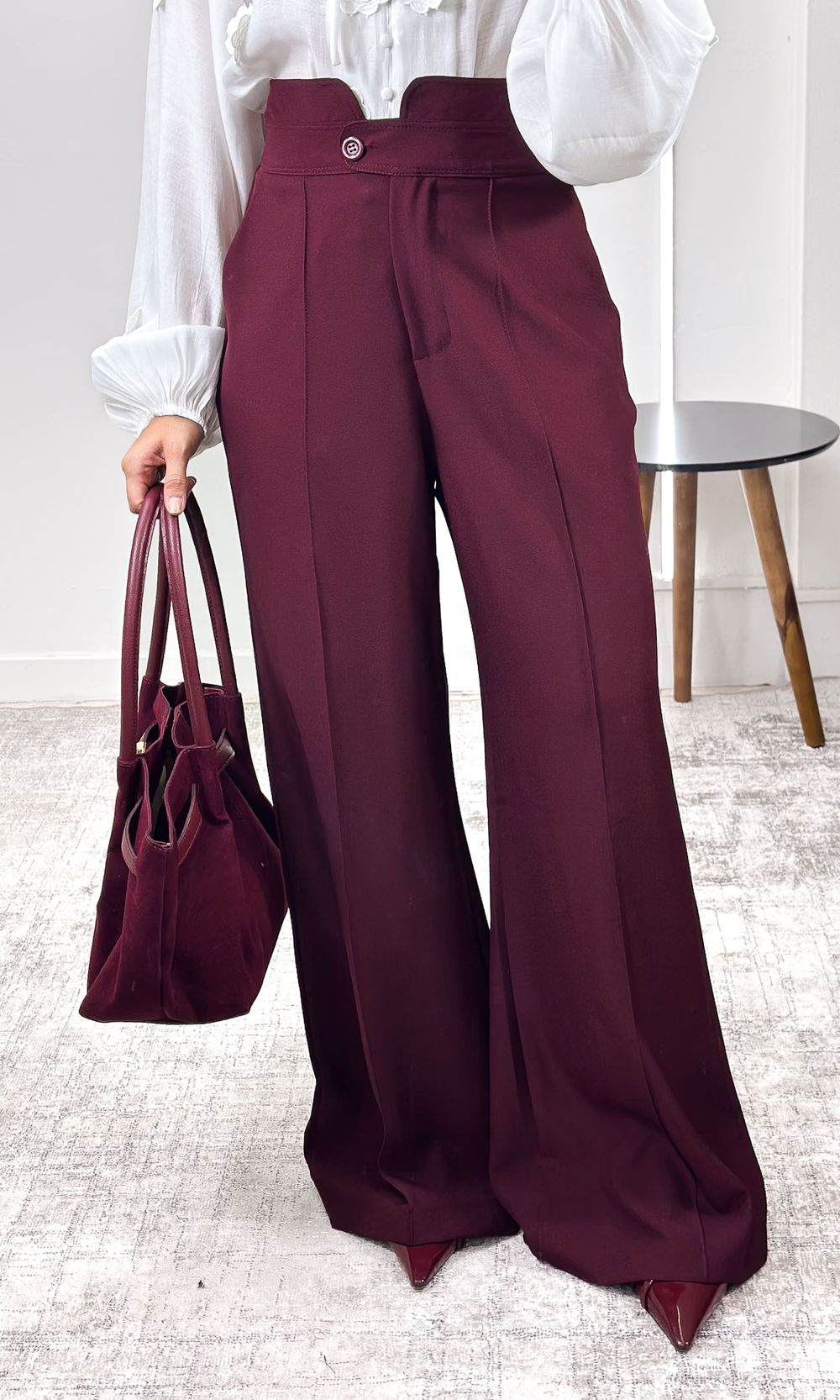 Calça Alfaiataria Cós Largo - Marsala