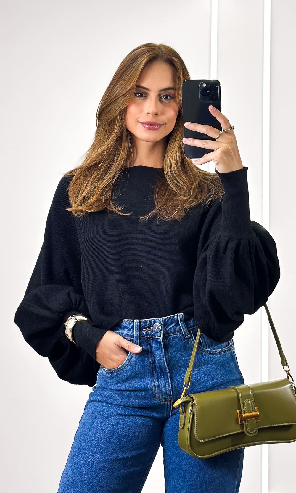 Blusa Ampla Tricô Modal Eloá - Preto - Jack Modas, Moda Feminina e Acessórios 
