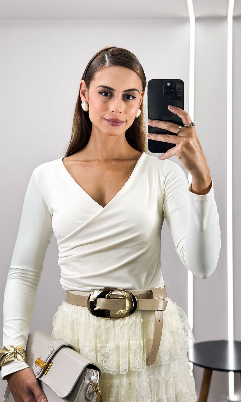 Body Poliamida Decote Transpassado - Off - Jack Modas, Moda Feminina e Acessórios 