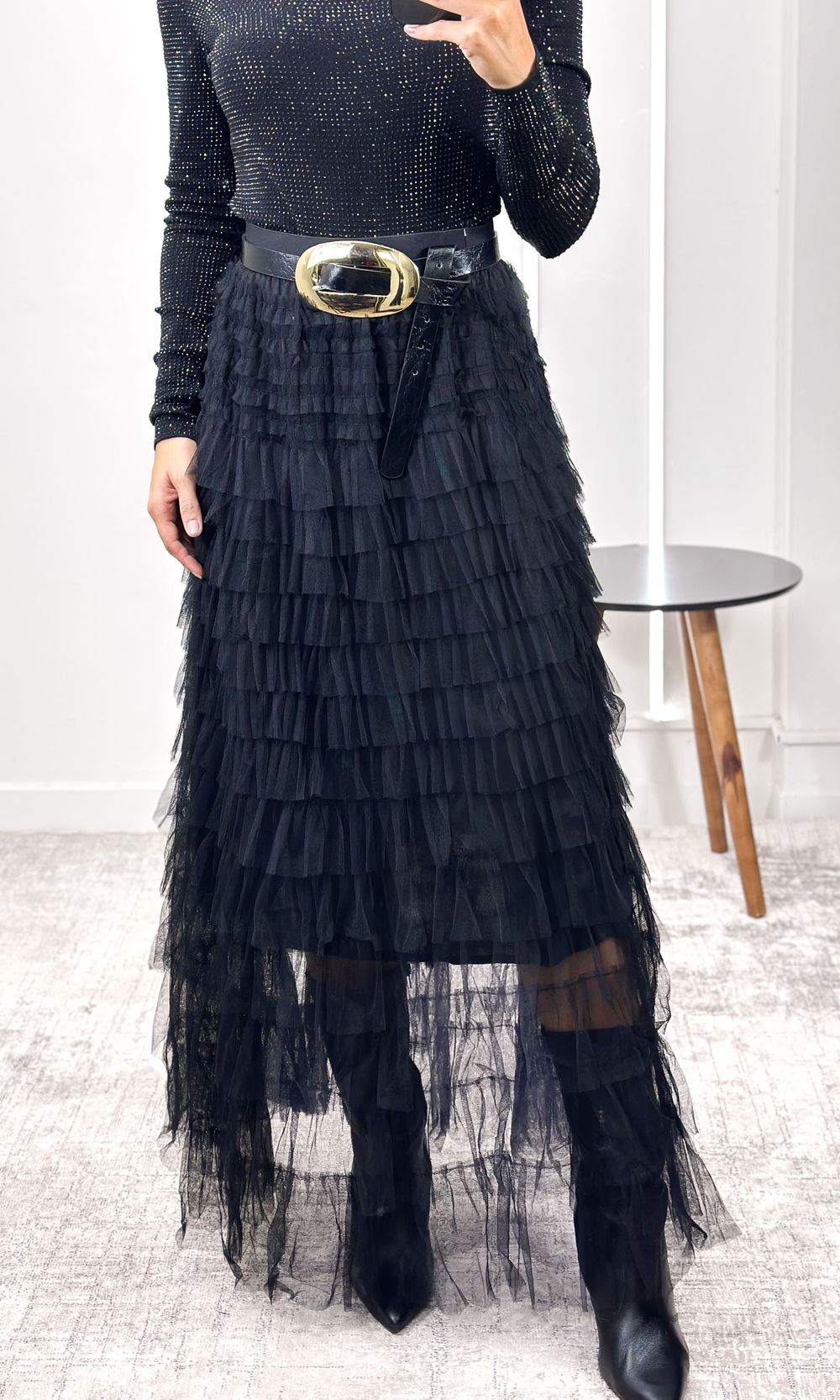 Saia Tule Em Camadas - Preto - Jack Modas, Moda Feminina e Acessórios 