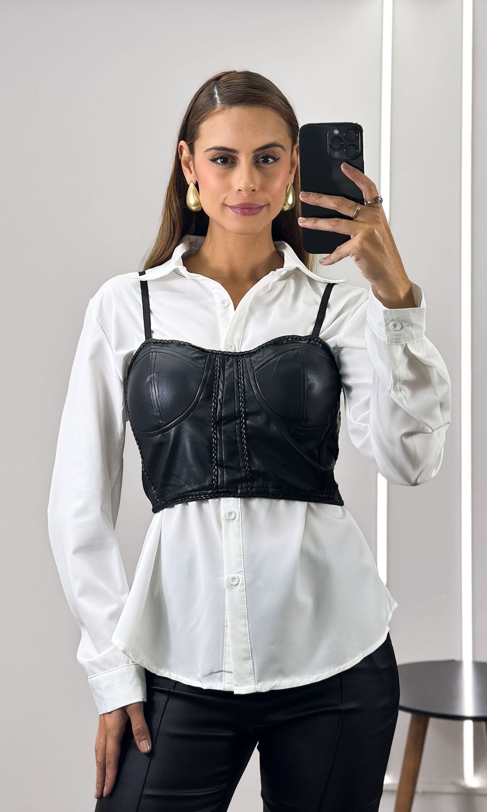 Corset Courino Tressê - Preto - Jack Modas, Moda Feminina e Acessórios 