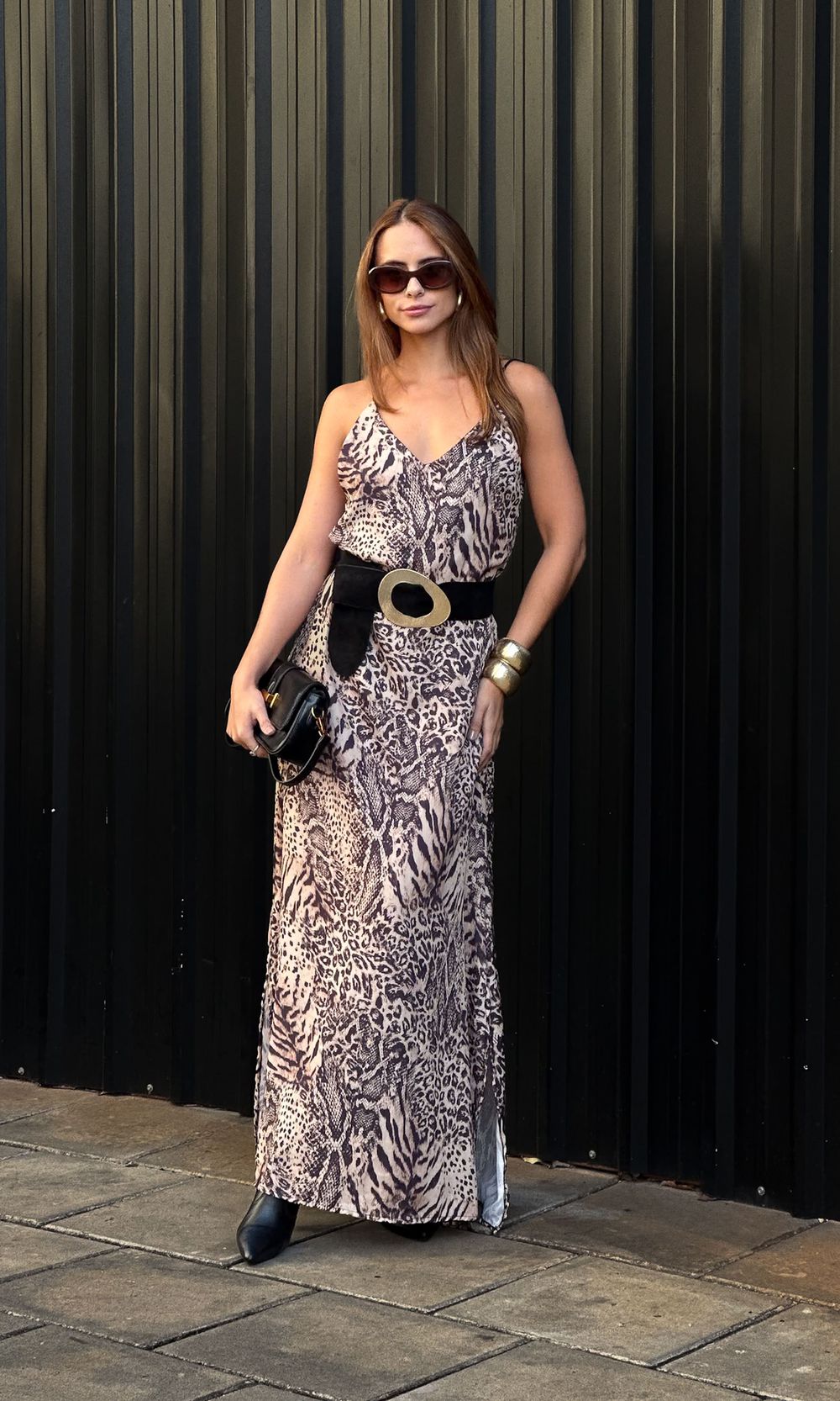 Vestido Longo Mix Animal - Marrom - Jack Modas, Moda Feminina e Acessórios 
