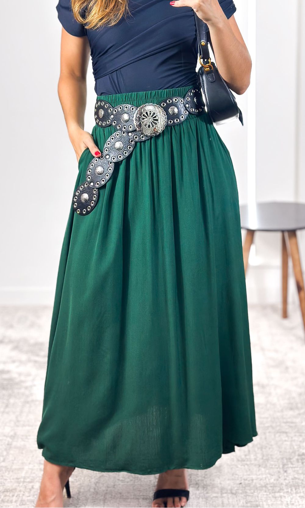 Saia Midi Godê - Verde Escuro - Jack Modas, Moda Feminina e Acessórios 