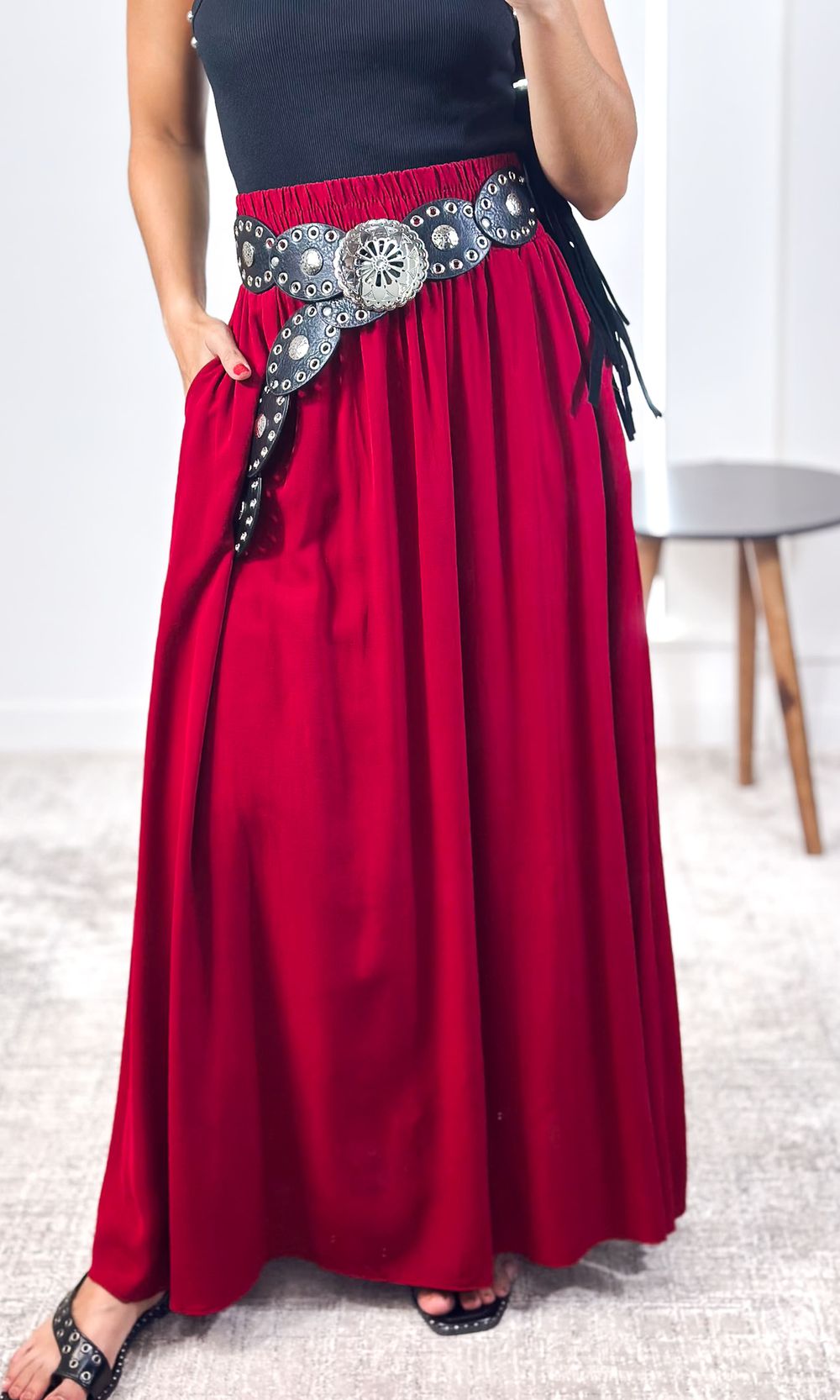 Saia Midi Godê - Marsala - Jack Modas, Moda Feminina e Acessórios 