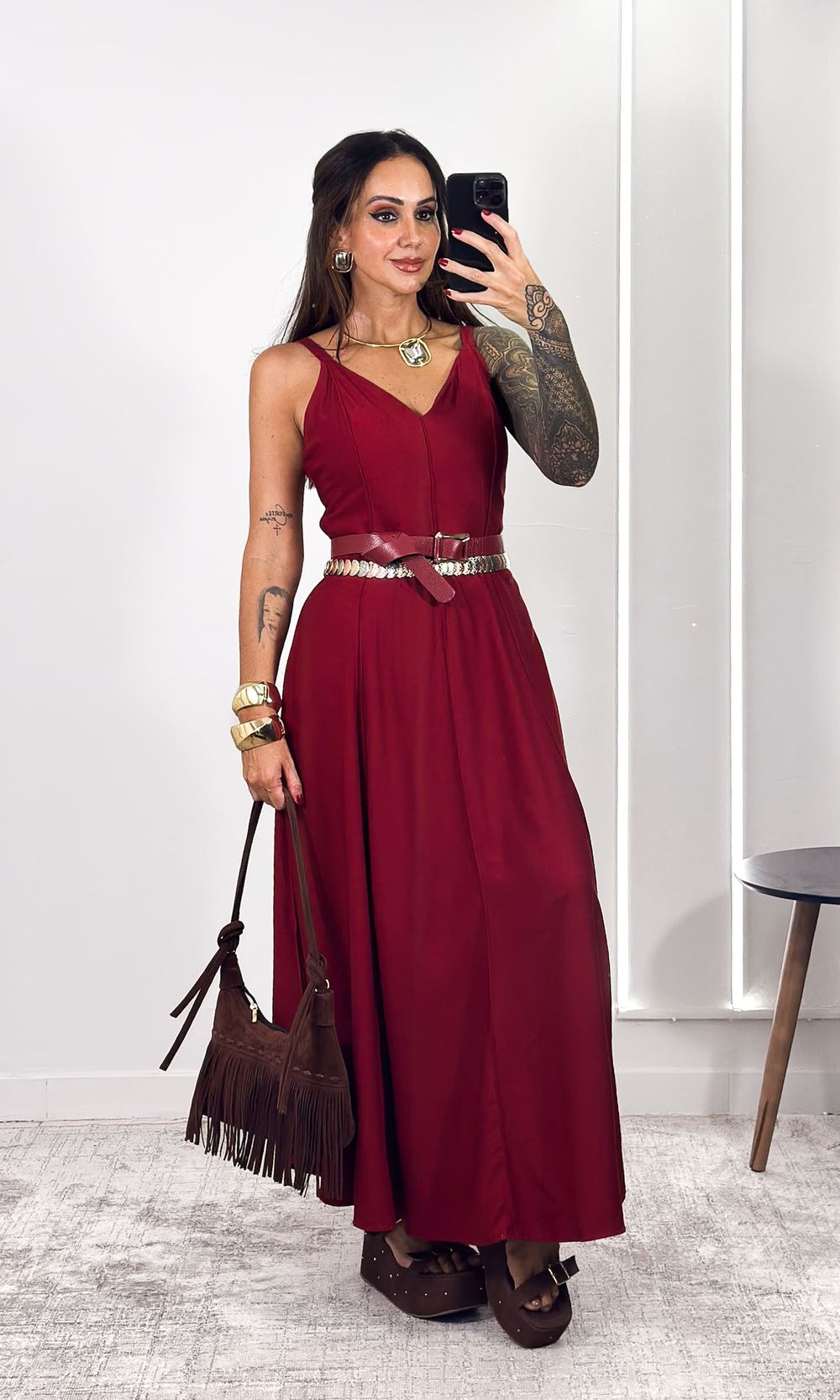 Vestido Patrícia - Bordô - Jack Modas, Moda Feminina e Acessórios 