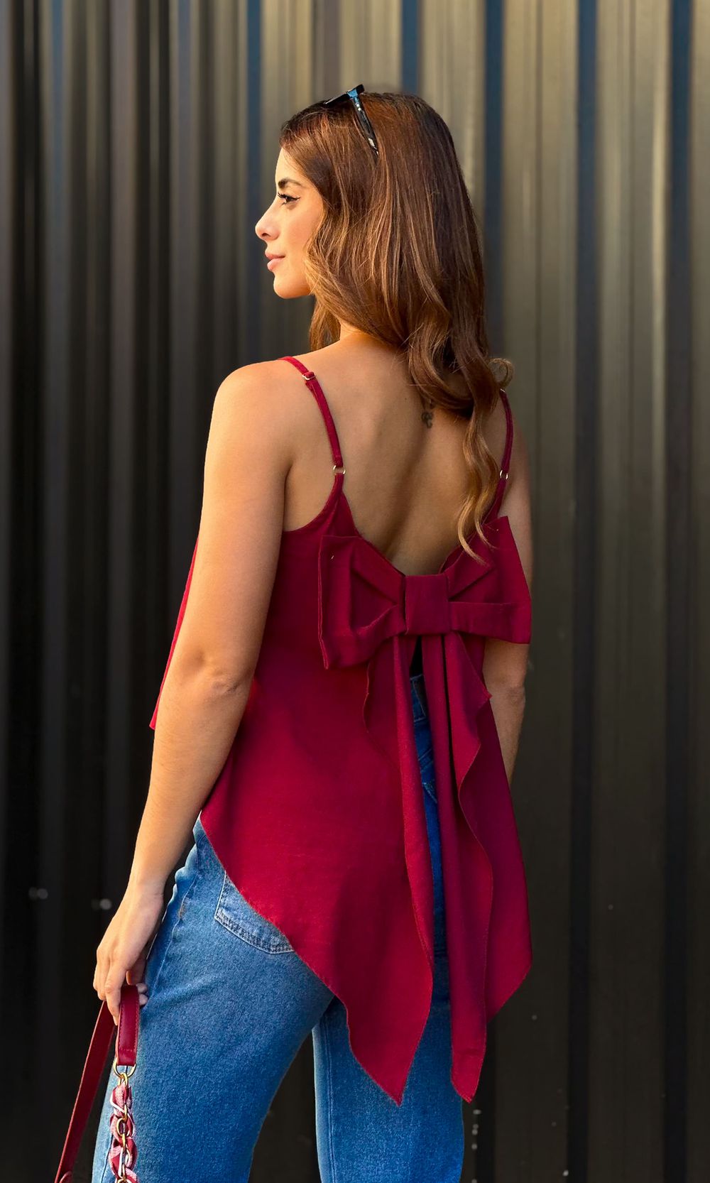 Regata Alfaiataria com Laço nas Costas - Bordô - Jack Modas, Moda Feminina e Acessórios 