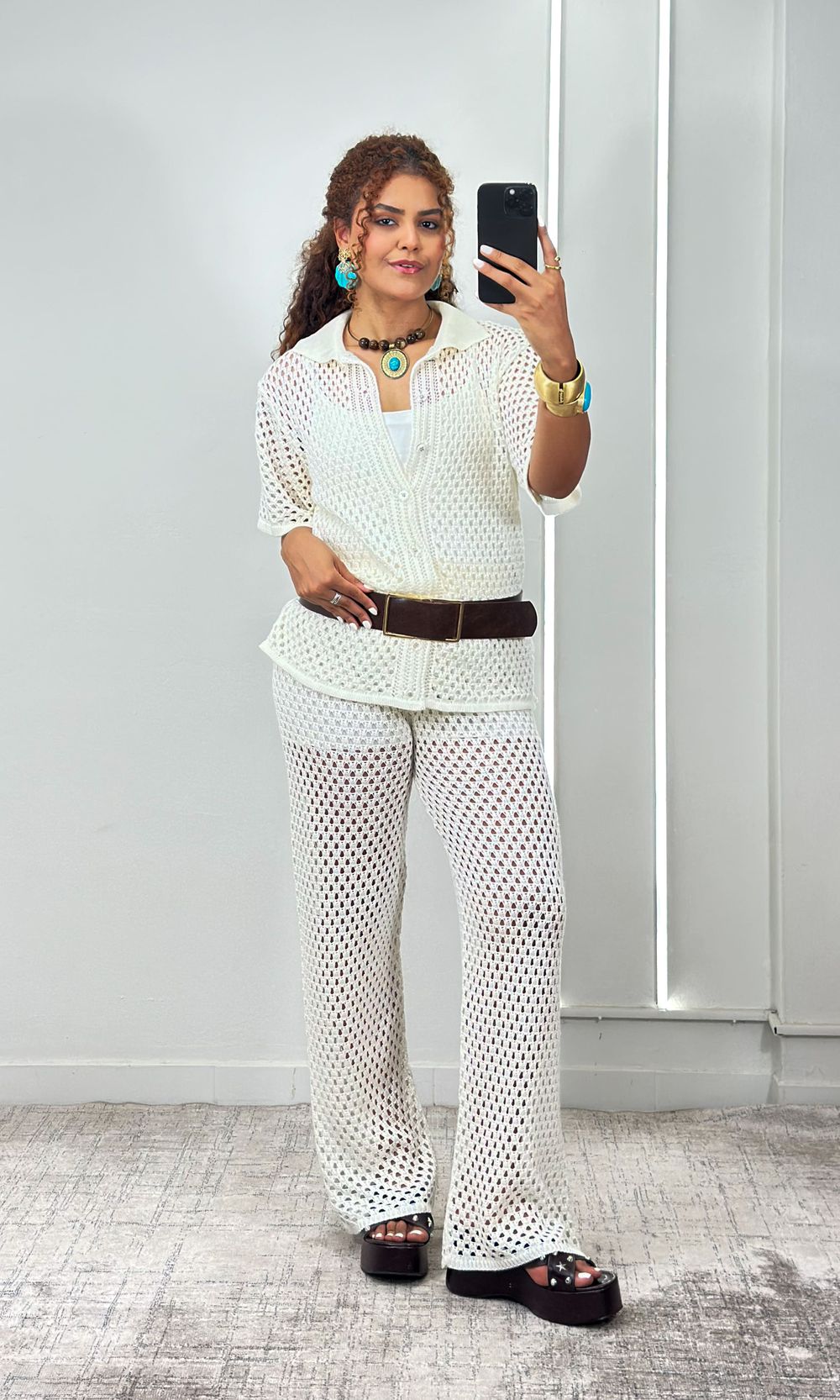 Conjunto Crochê Camisa e Calça - Off - Jack Modas, Moda Feminina e Acessórios 