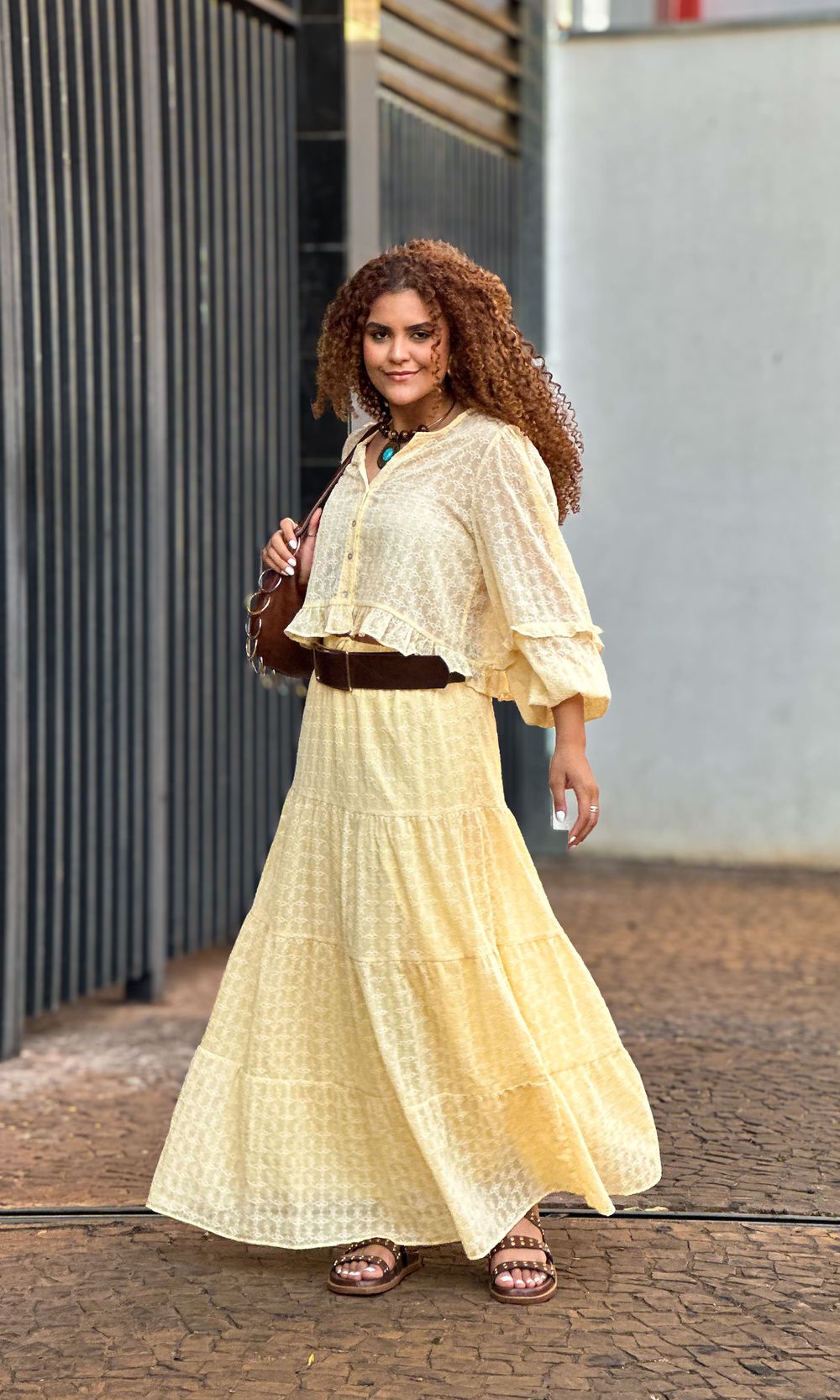 Saia Godê Chiffon Bordada - Amarelo - Jack Modas, Moda Feminina e Acessórios 