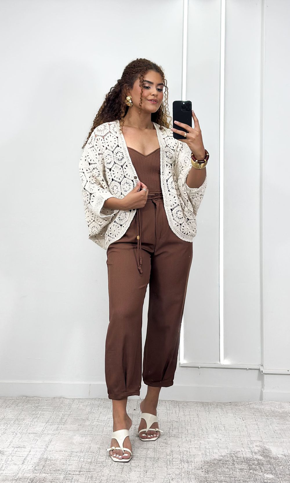 Conjunto Cropped e Calça Cenoura - Marrom - Jack Modas, Moda Feminina e Acessórios 