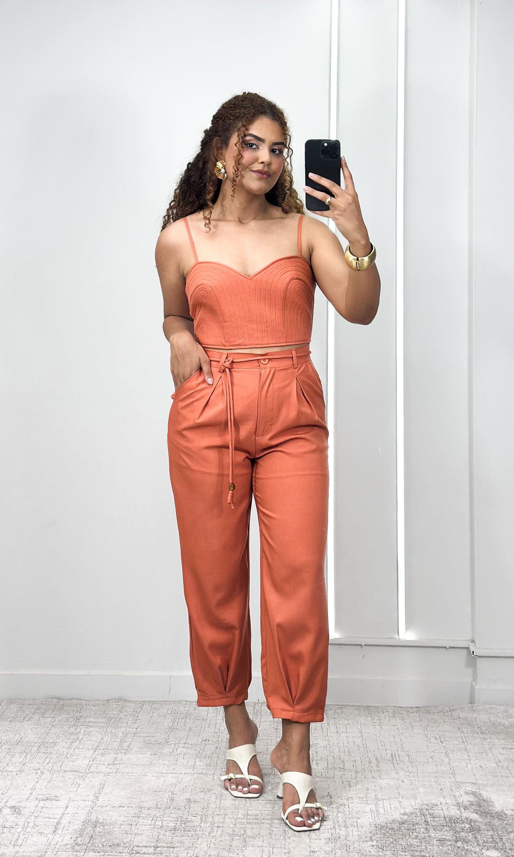Conjunto Cropped e Calça Cenoura - Laranja - Jack Modas, Moda Feminina e Acessórios 