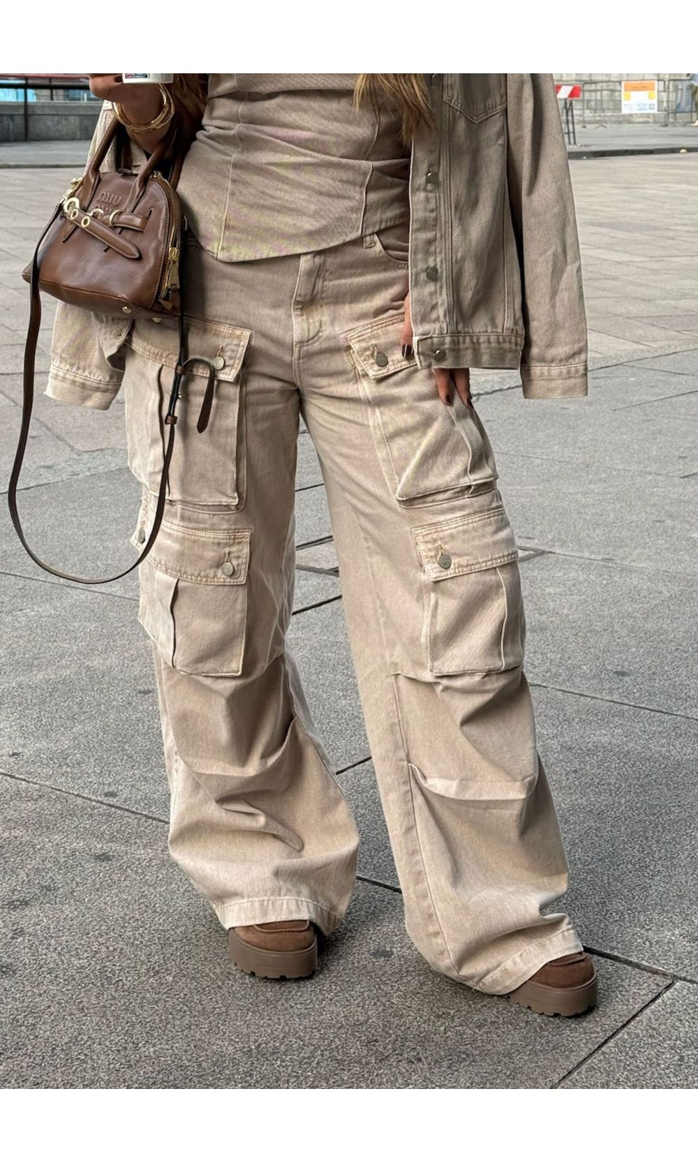 Calça Jeans Cargo Utility - Bege Marmorizado - Jack Modas, Moda Feminina e Acessórios 