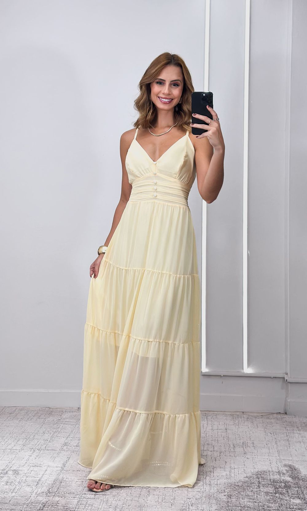 Vestido Longo Chiffon - Amarelo Candy - Jack Modas, Moda Feminina e Acessórios 