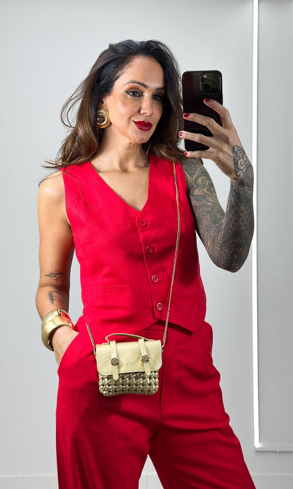 Colete Clássico Linho - Vermelho - Jack Modas, Moda Feminina e Acessórios 