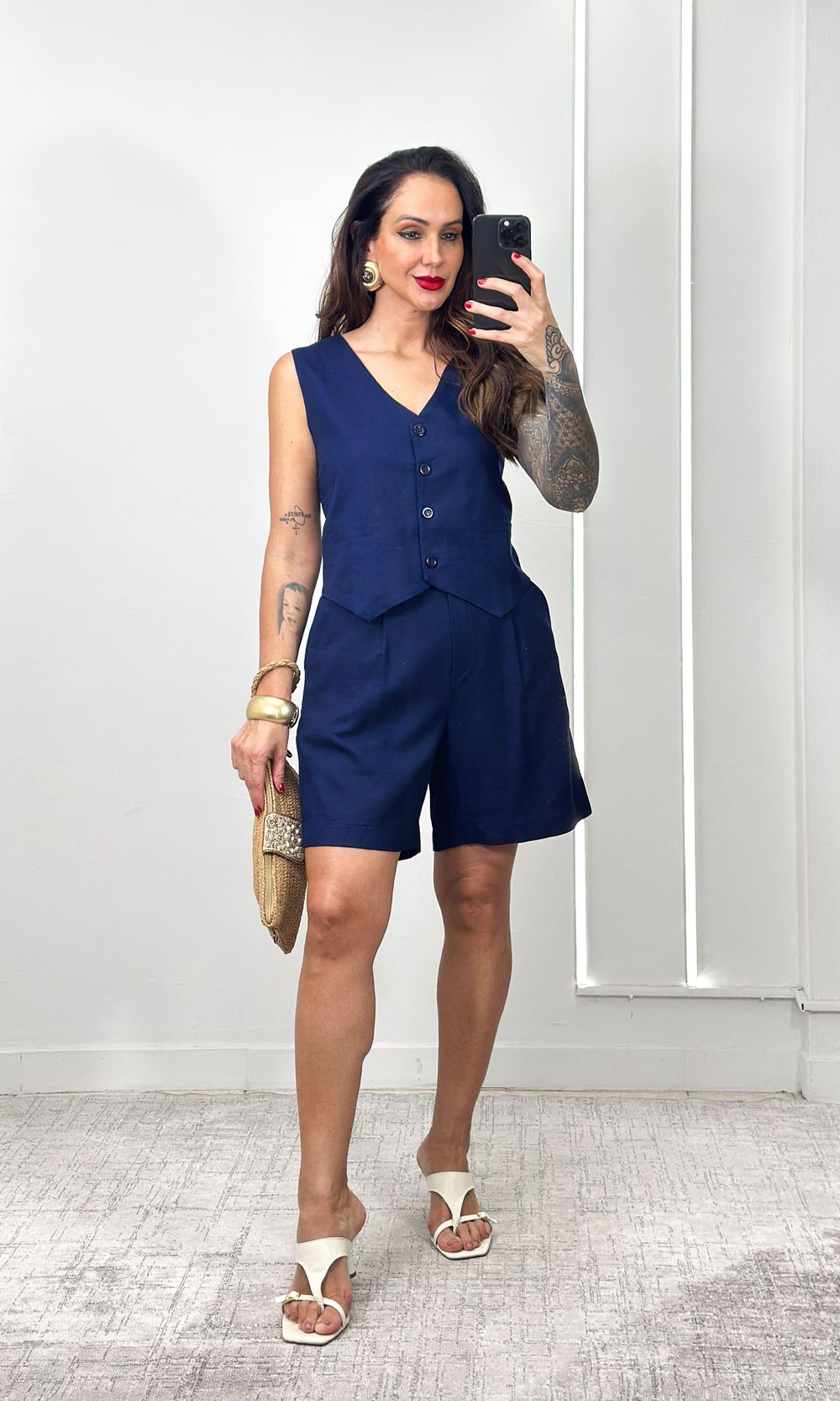 Bermuda Linho - Azul Marinho - Jack Modas, Moda Feminina e Acessórios 