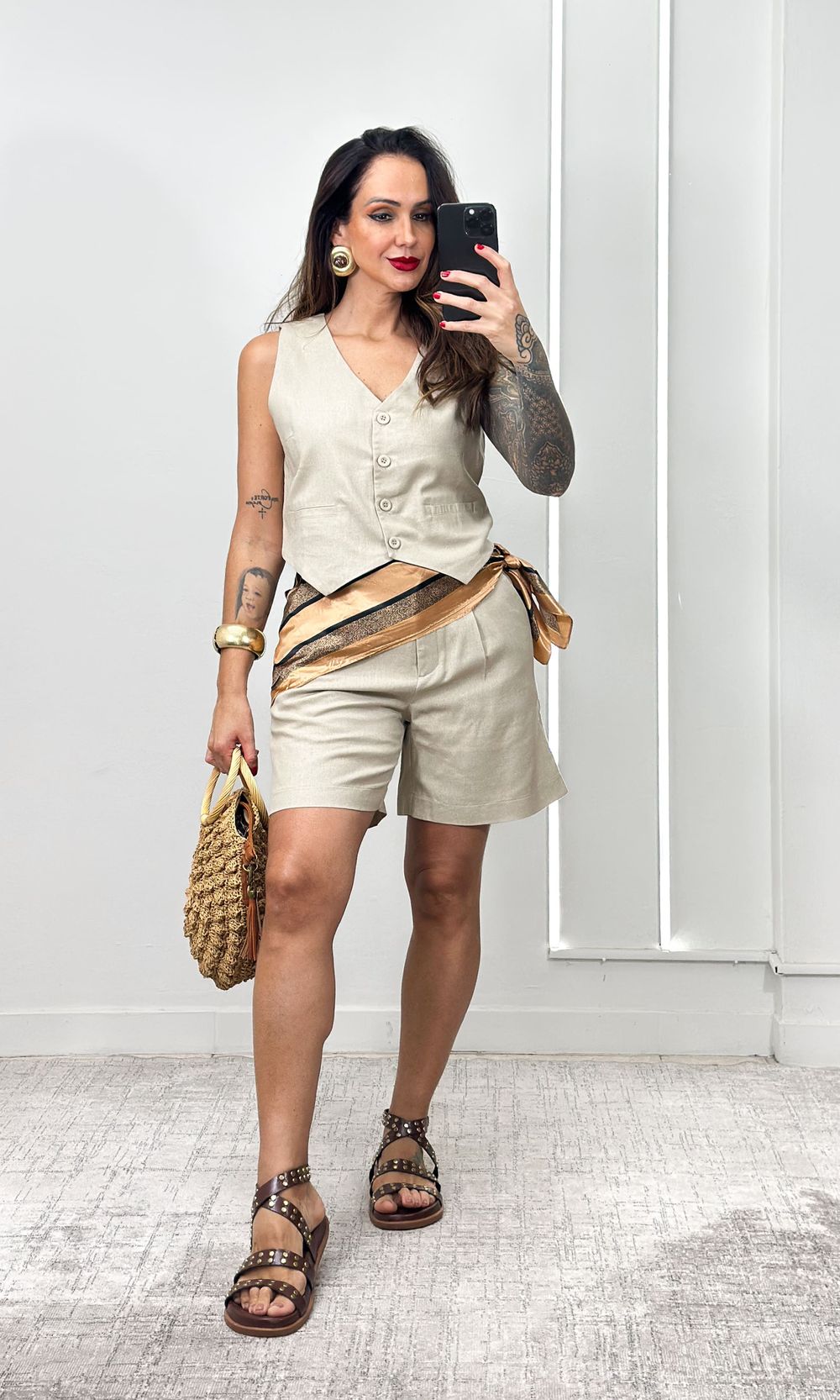 Bermuda Linho - Caqui