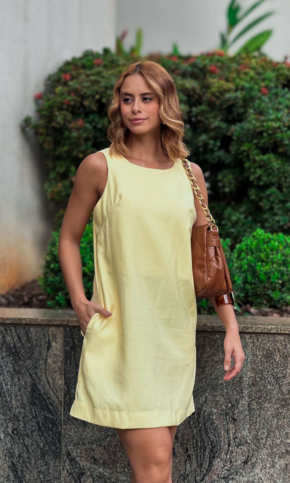 Vestido Reto Laços nas Costas - Amarelo Candy - Jack Modas, Moda Feminina e Acessórios 