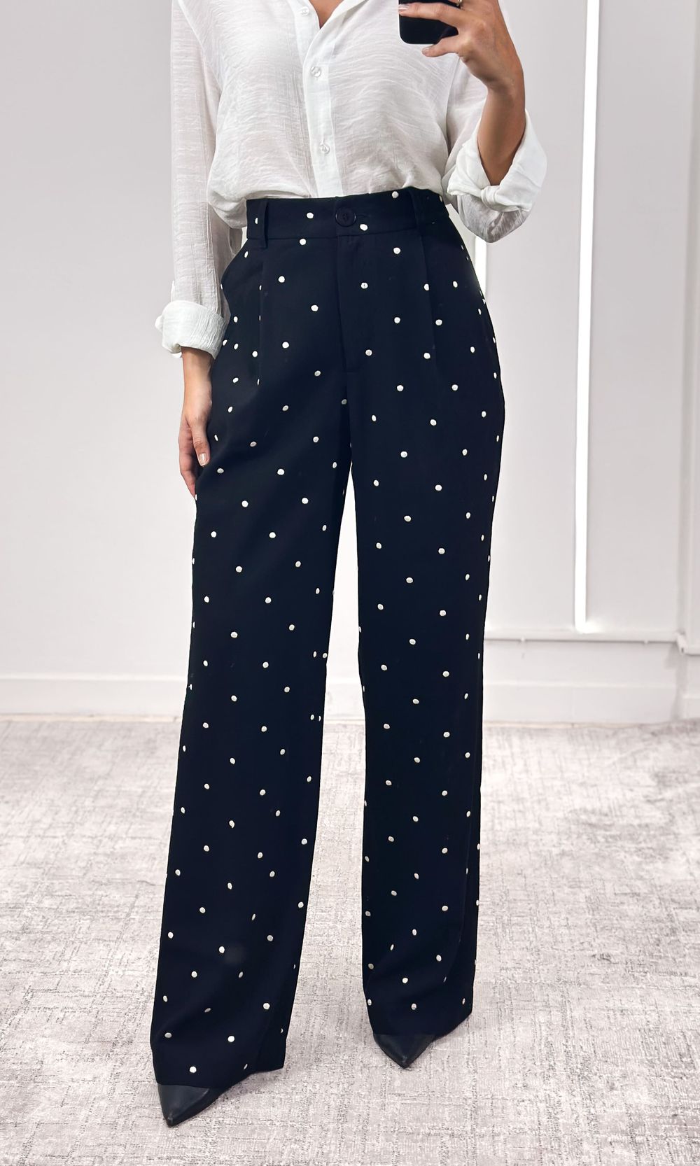 Calça Alfaiataria Wide Leg Lemona Poá - Preto - Jack Modas, Moda Feminina e Acessórios 