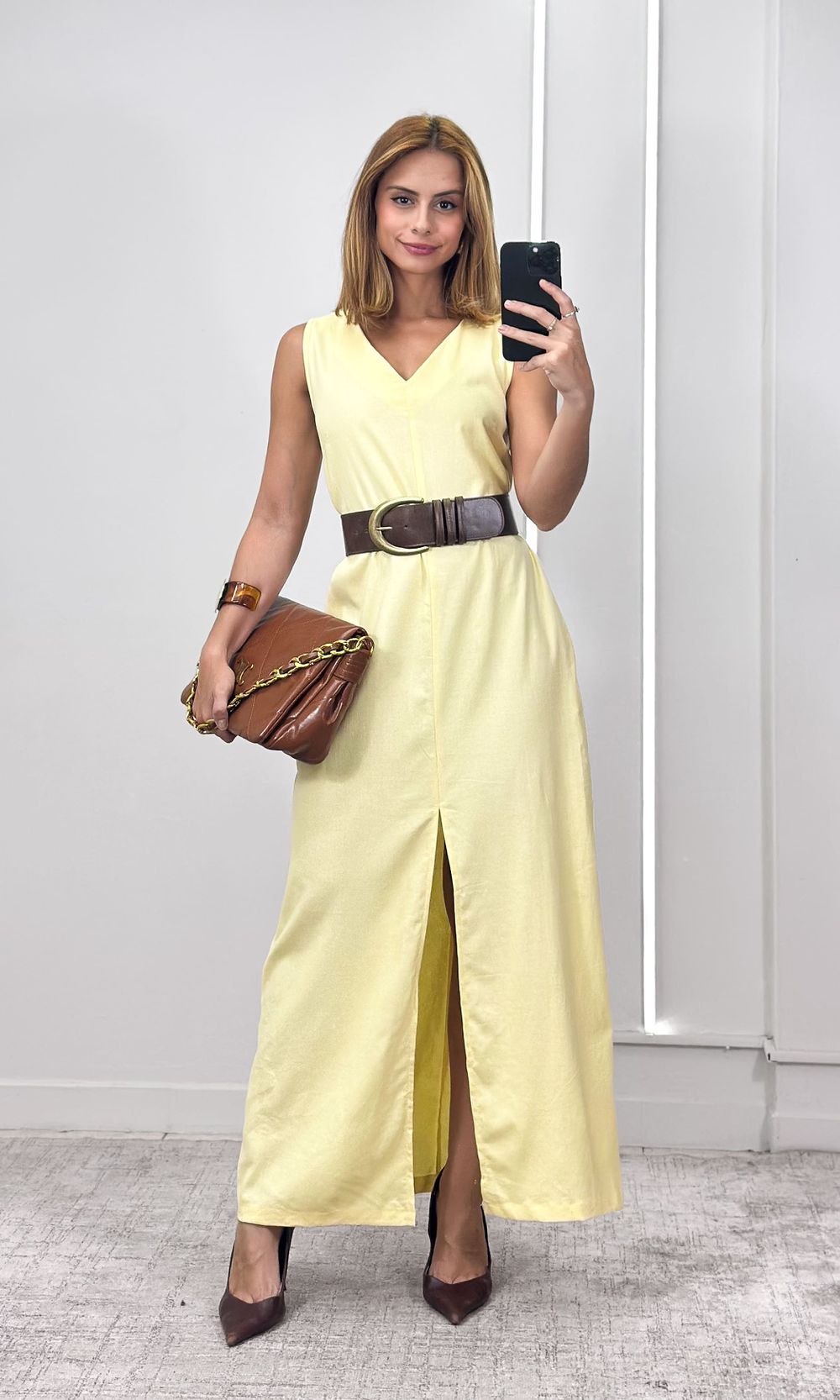 Vestido Reto Celéstia - Amarelo Claro - Jack Modas, Moda Feminina e Acessórios 