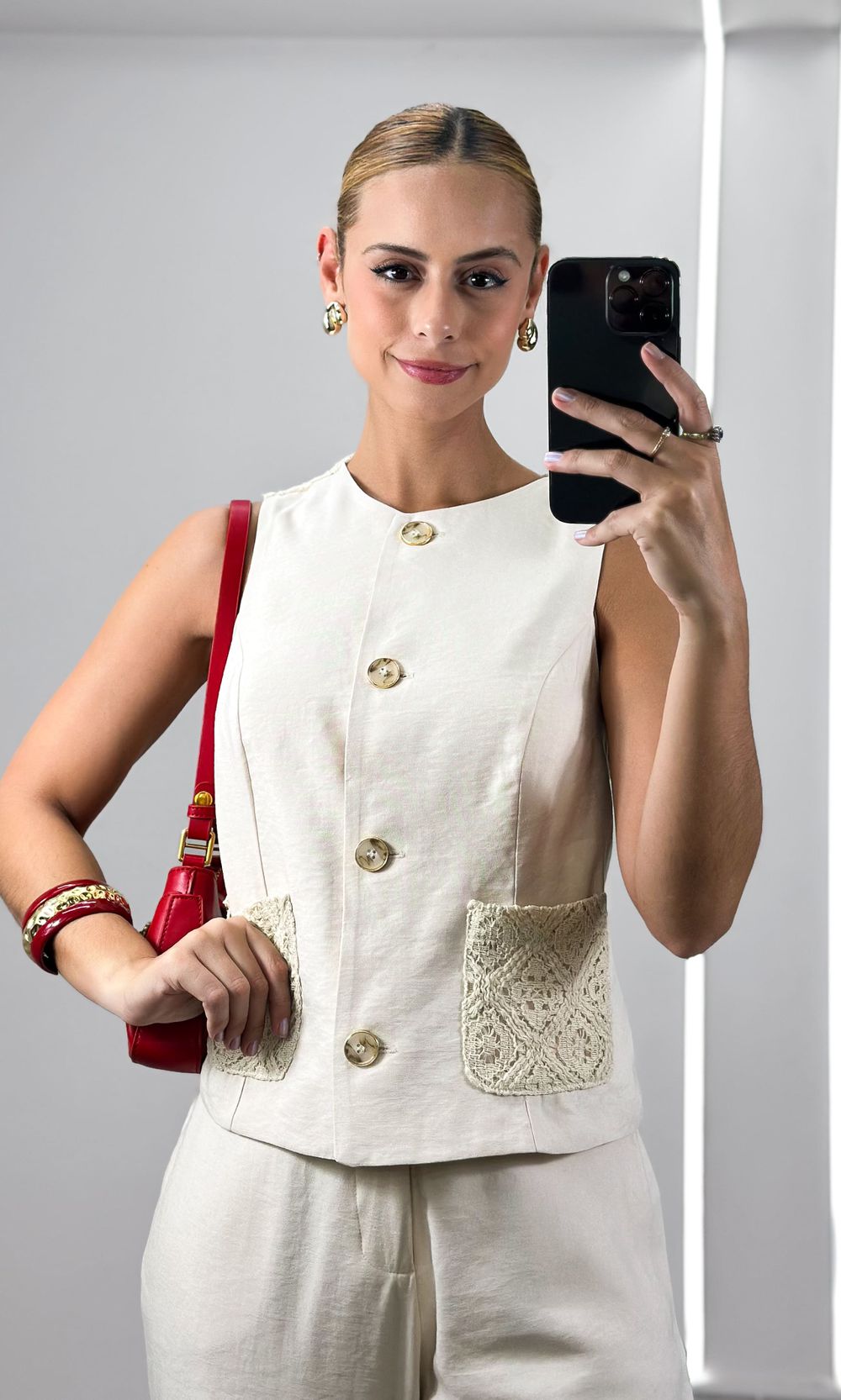 Colete Costa Rendada - Bege - Jack Modas, Moda Feminina e Acessórios 