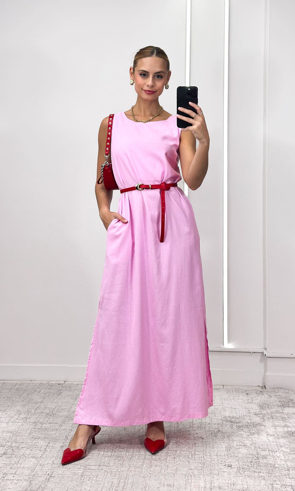 Vestido Reto Decote Redondo Haze - Rosa Candy - Jack Modas, Moda Feminina e Acessórios 