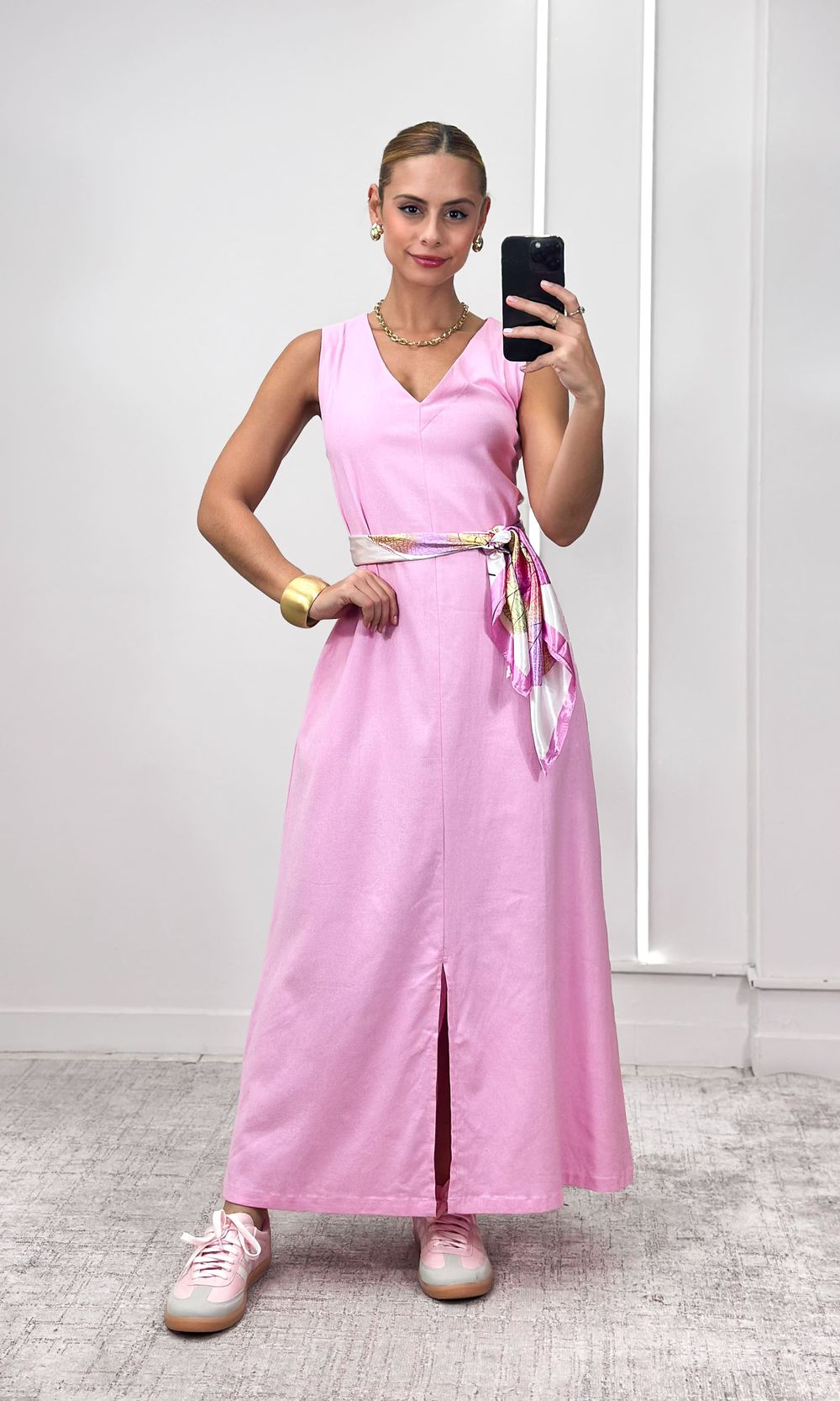 Vestido Reto Decote V Hilary - Rosa Candy - Jack Modas, Moda Feminina e Acessórios 