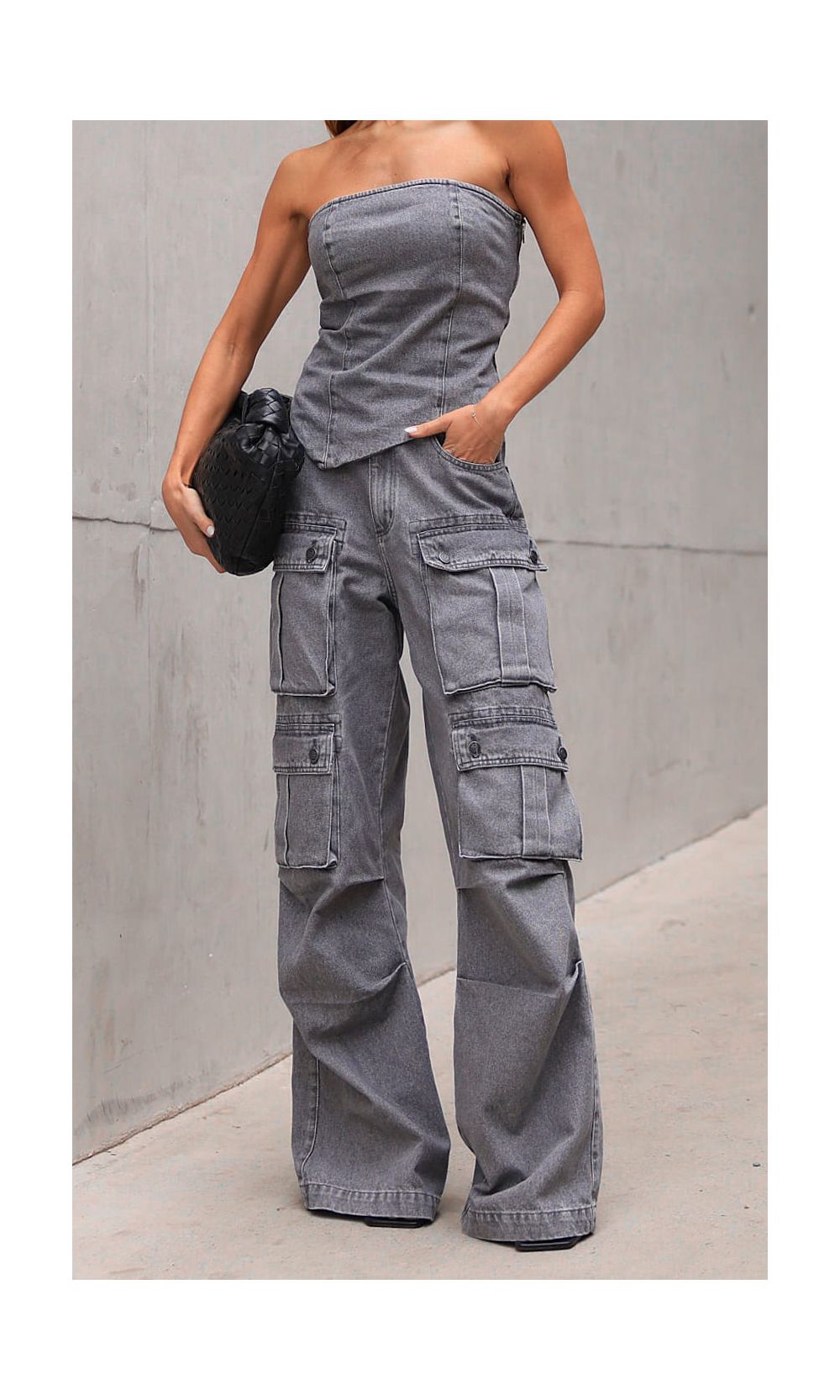 Calça Jeans Cargo Utility - Cinza Chumbo - Jack Modas, Moda Feminina e Acessórios 