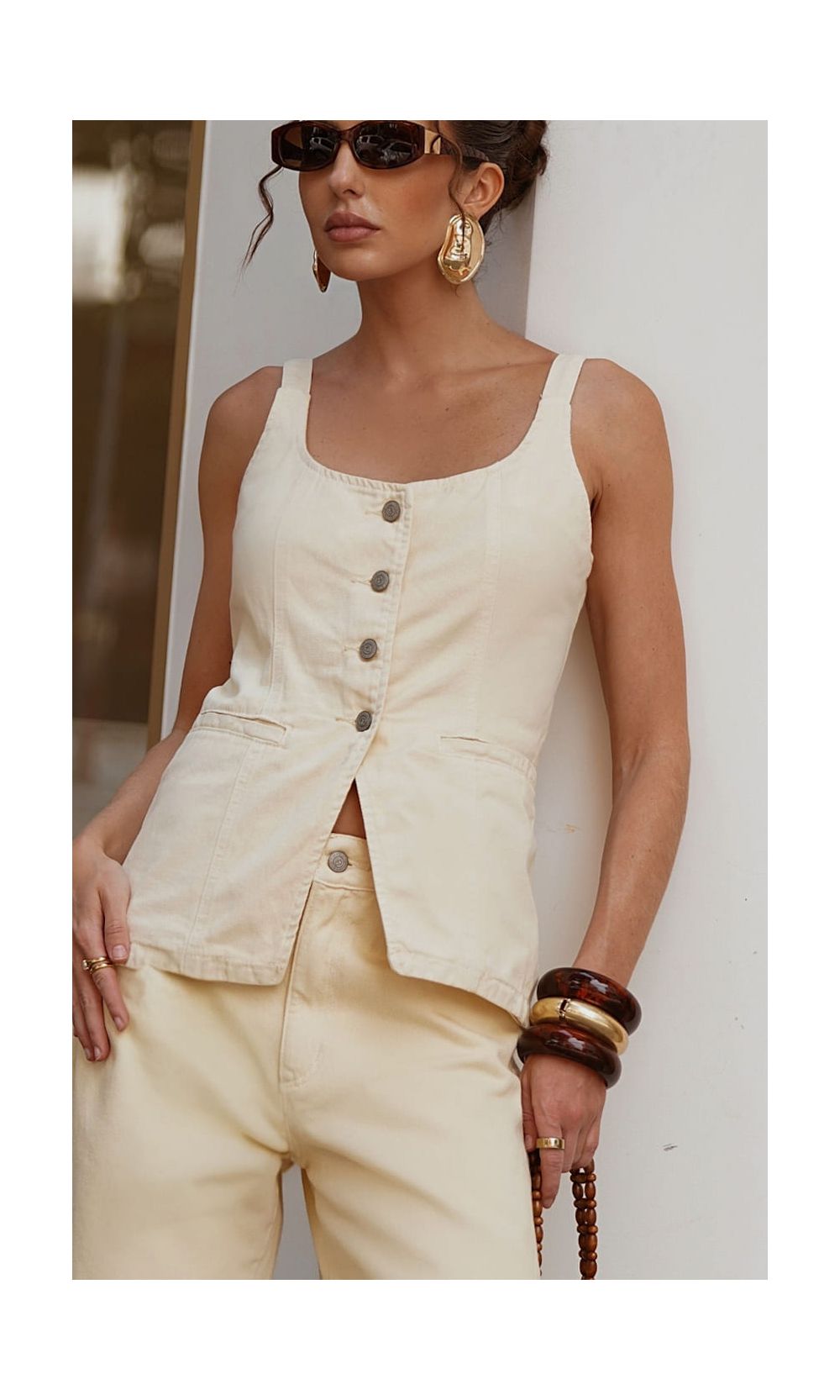 Colete Jeans Alongado Solares - Amarelo - Jack Modas, Moda Feminina e Acessórios 