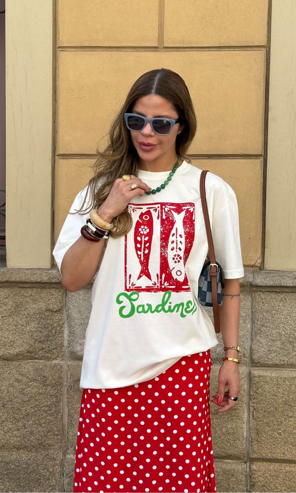 Camiseta Sardines - Branco/Vermelho/Verde - Jack Modas, Moda Feminina e Acessórios 