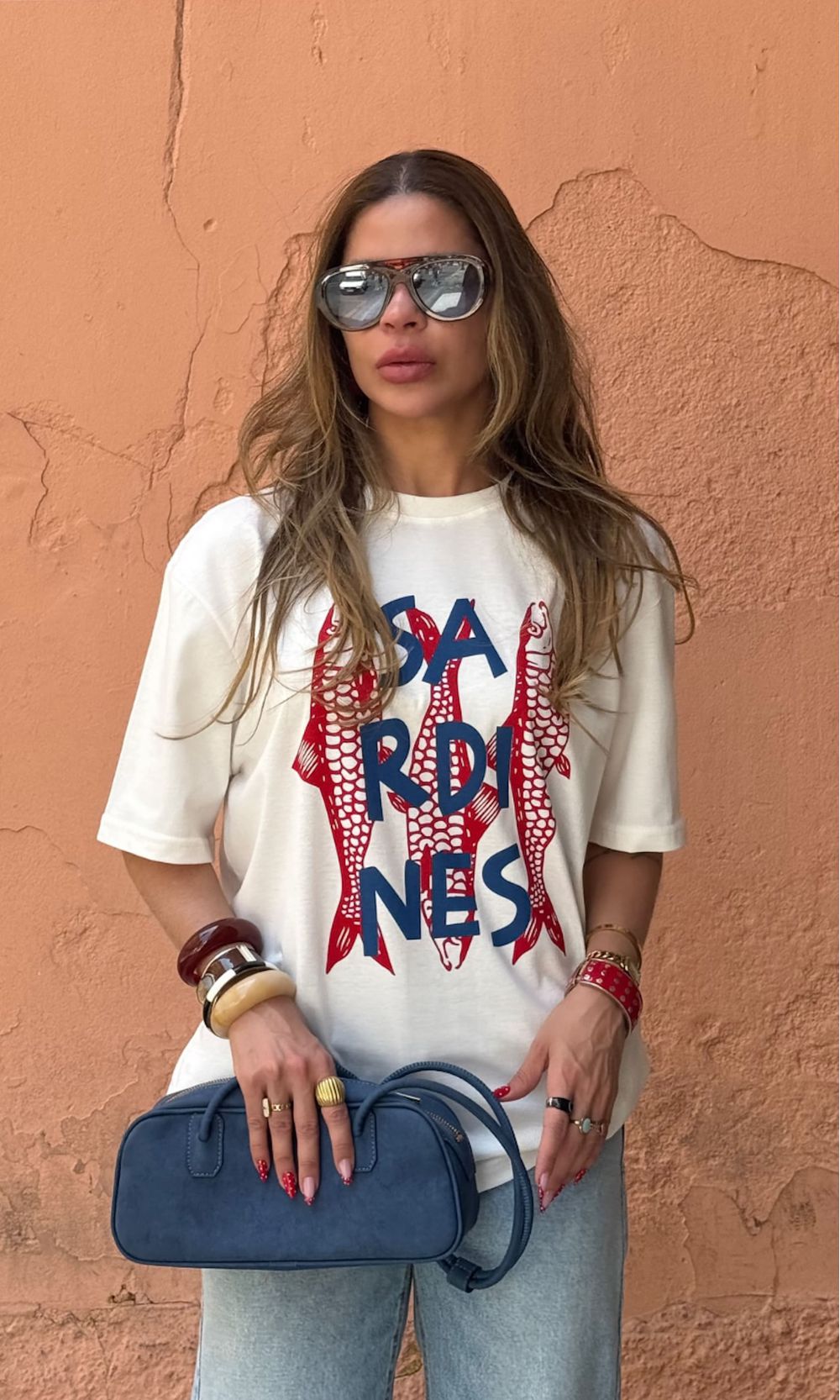 Camiseta SA RDI NES - Branco/Vermelho/Azul Marinho - Jack Modas, Moda Feminina e Acessórios 