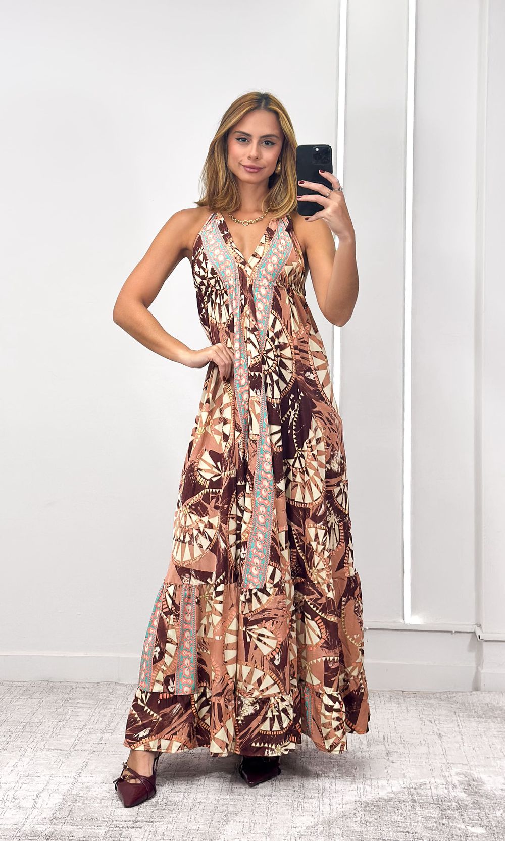 Vestido Indiano Cavado - Rosê/Vinho - Jack Modas, Moda Feminina e Acessórios 