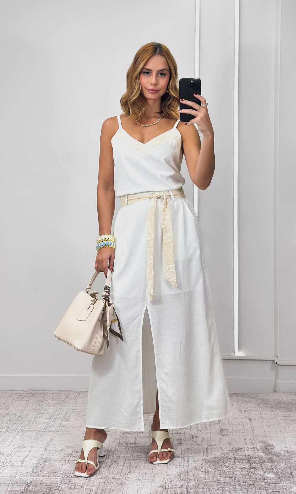 Conjunto Blusa e Saia Cinto Crochê - Branco - Jack Modas, Moda Feminina e Acessórios 