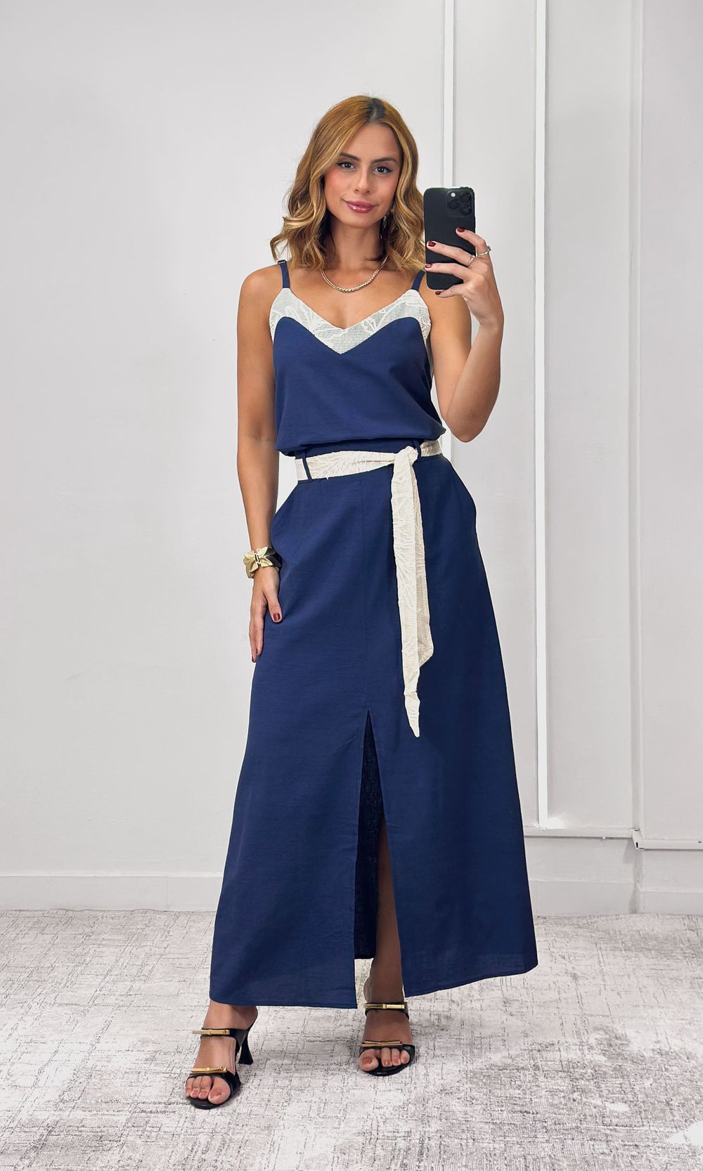 Conjunto Blusa e Saia Cinto Crochê - Azul Marinho - Jack Modas, Moda Feminina e Acessórios 