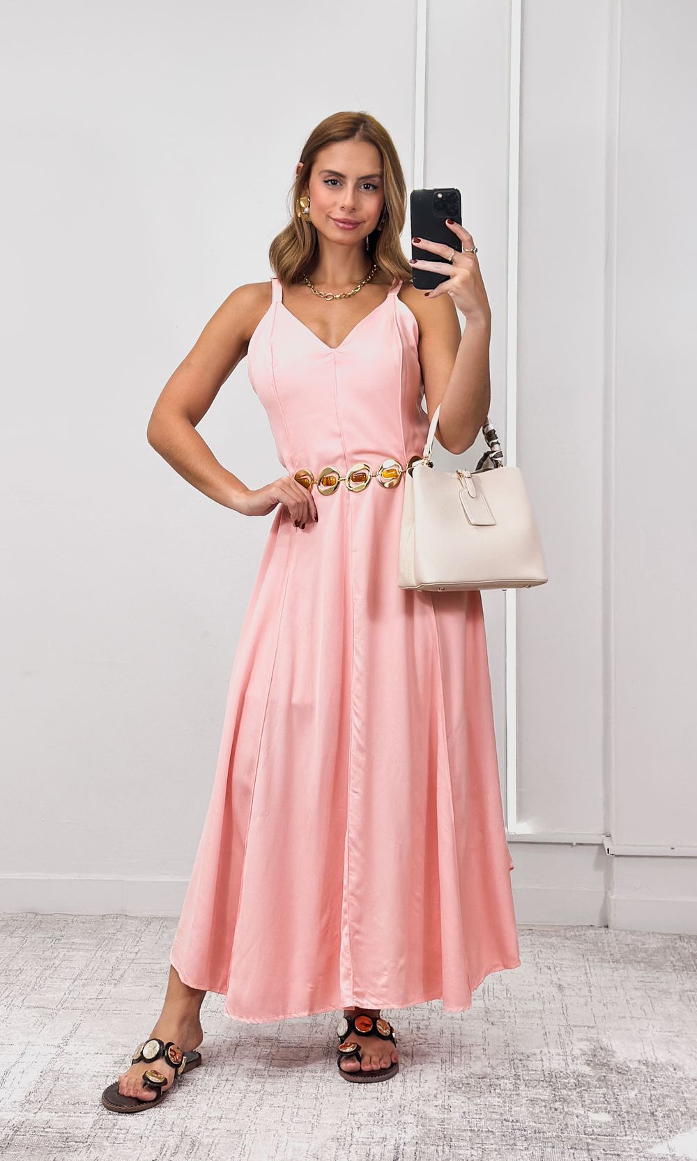 Vestido Patrícia - Rosa Claro - Jack Modas, Moda Feminina e Acessórios 