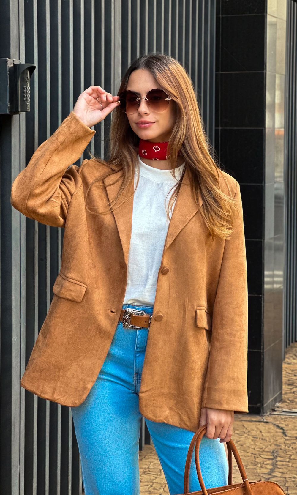 Maxi Blazer Suede - Camel