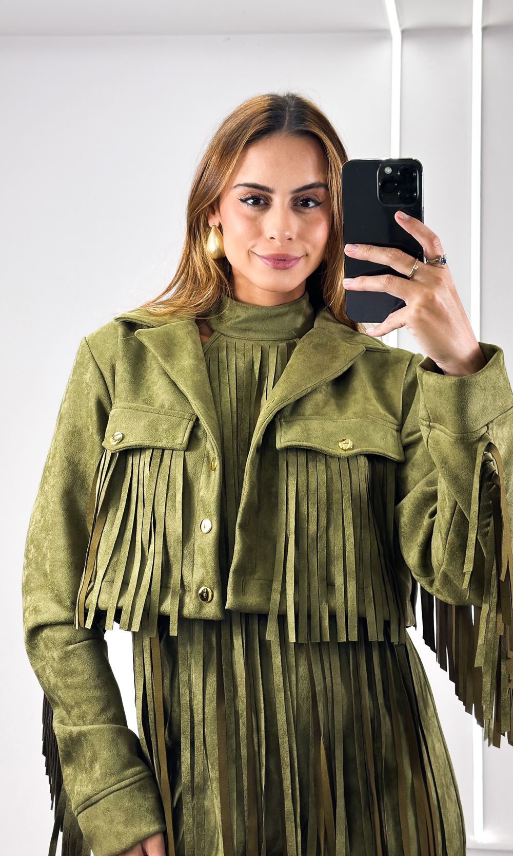 Casaco Suede com Franjas Star - Verde - Jack Modas, Moda Feminina e Acessórios 