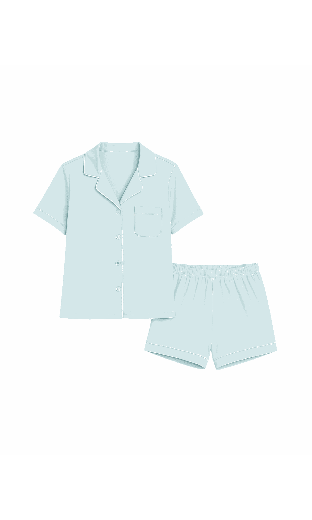 Pijama Camisa e Short - Azul Claro - Jack Modas, Moda Feminina e Acessórios 