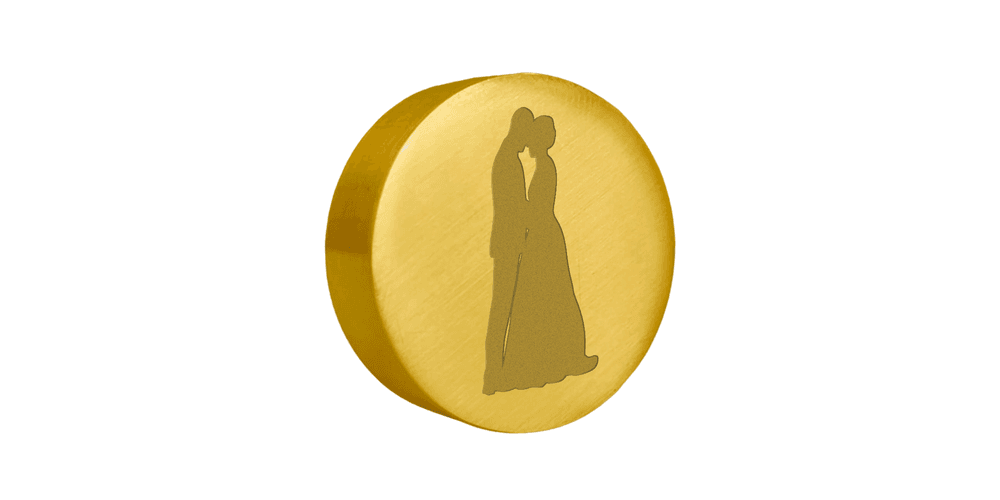 Sinete Clichê Dourado Casal - Gravbem Carimbos Clichês, Matrizes e Acessórios