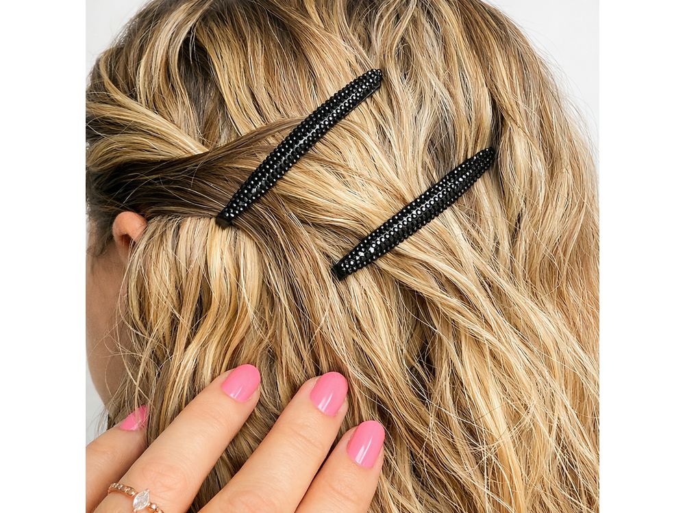 PRESILHA CABELO BRILHO PRETA 