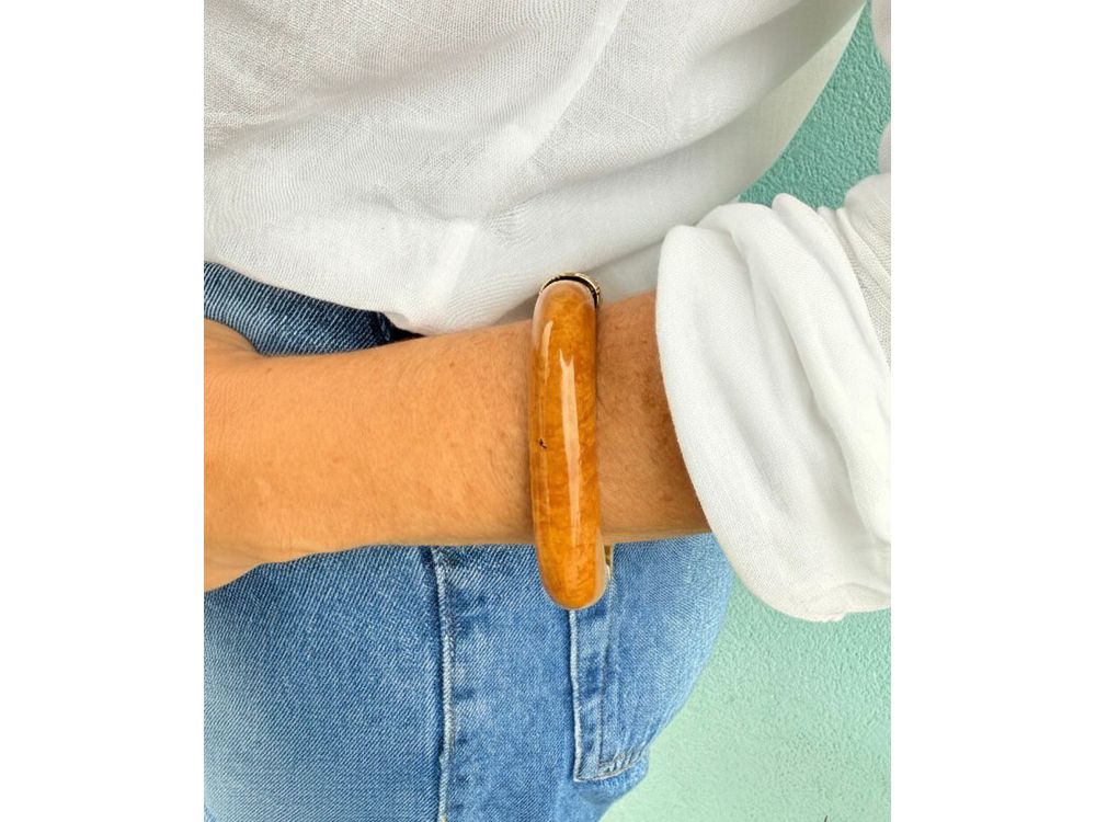 Bracelete Acrílico Caramelo Premium