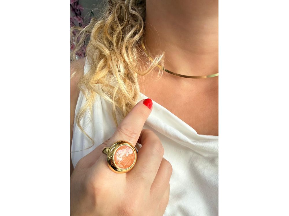 Anel Bóton Caramelo Premium