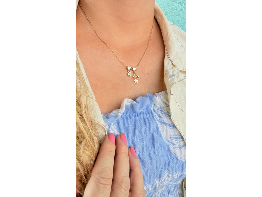 Colar Com 1 Filho Zircônia