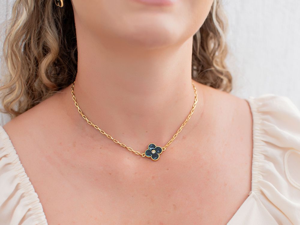Choker Trevo Banhado