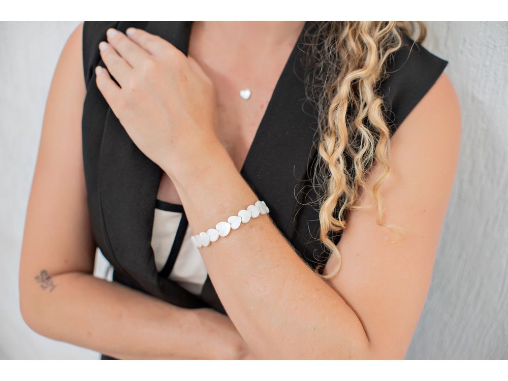 Pulseira Madrepérola Coração Premium